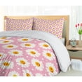 thumbnail image 5 of Ambesonne Floral Duvet Cover Sets, Daisy Flowers and Circles, 2-Queen, Pale Pink Orange White, 5 of 7