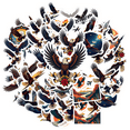 thumbnail image 2 of Realistic Eagle Theme Stickers, Waterproof Eagle Theme Sticker for Water Bottle Laptop Phone Cases Planner Skateboard Luggage Helmet Party Favor Decor, Ideal for Adults Teens Teacher Rewards, 2 of 9