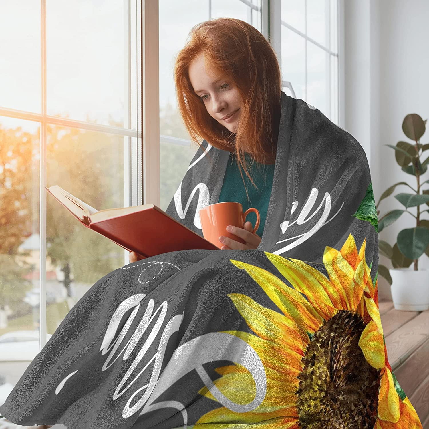 Sunflower Blanket Soft Flannel You are My Sunshine Throw Blanket Sunflower Gifts for Women Mom Daughter Wife 50"x40"
