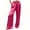Hot Pink, variant on Womens Satin Pajama Pants Silkly High Waisted Drawstring Sleep Pants Loose Pj Bottom with Pockets Loungewear Red Medium