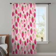 thumbnail image 4 of Red Pink Strawberry Sheer Curtains 54 Inches Long, Pink Lovely Summer Spring Fruit Light Filering Curtains, Breathable Simi Curtain Privacy Drapes for Kitchen Bathroom Small Window Treatment, 4 of 9