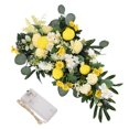 thumbnail image 2 of Artificial Teardrop Spring Summer Front Door Teardrop Wall Hanging Lemon Teardrop Floral Swag，Spring Summer Wreath for Wall Window Party Decor，21.6*13in, 2 of 9
