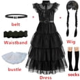 thumbnail image 1 of Película Wednesday Cosplay vestidos Wednesday Addams Cosplay disfraz gótico viento adultos niños vestido Halloween fiesta disfracesL Gao Jinjia LED, 1 of 2