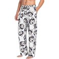 thumbnail image 3 of Mens Pajama Pants - Soft Sleep & Lounge Pants for Men, Cartoon Cute Husky Dog Cuteness Casual PJ Bottoms Pants with Pockets, 3 of 5