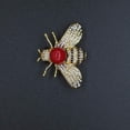 thumbnail image 6 of Honey Bee Brooches Crystal Insect Themed Bee Brooch Animal Fashion Shell Pearl Brooch Pin Gold Tone, 6 of 15