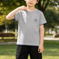 thumbnail image 2 of Eltusu Boys Athletic Shirts, Crewneck Sports Quick Dry Short Sleeve Mesh T-Shirts Gray Size 10-11 T, 2 of 7