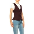 thumbnail image 2 of Women's Dressy Casual Racerback Vest Three Button Tuxedo Suit Waistcoat, 2 of 6