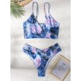 thumbnail image 1 of Bikini estampado de cintura alta para mujer, traje de baño Sexy, conjunto de realce, traje de baño brasileño, ropa de playa de verano, 1 of 4