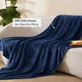 thumbnail image 3 of PHF Fleece Twin Blanket, Fuzzy Soft Lightweight Blankets for Bed, Sofa, Suitable for All Season, Navy Blue, 66x90 inches, 3 of 8