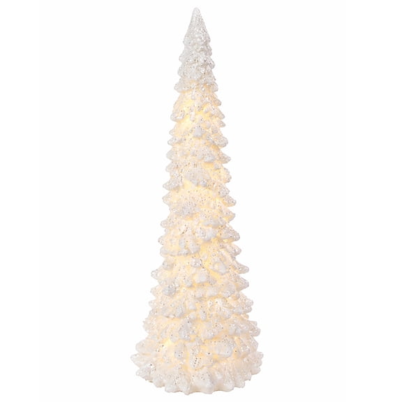 Tepsmf Christmas Tree Resin Ornament Lamp 8.3 IN Lighted Tabletop Figurine for Holiday Parties Family Decor Xmas Gift Home Decoration