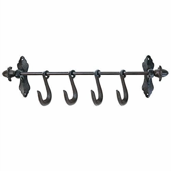 Sungmor Ganchos para Abrigos de Hierro Fundido, Colgador de Pared Vintage Deslizable de 19.3" para Decoración Del Hogar y Jardín, 1 Pieza, Marrón