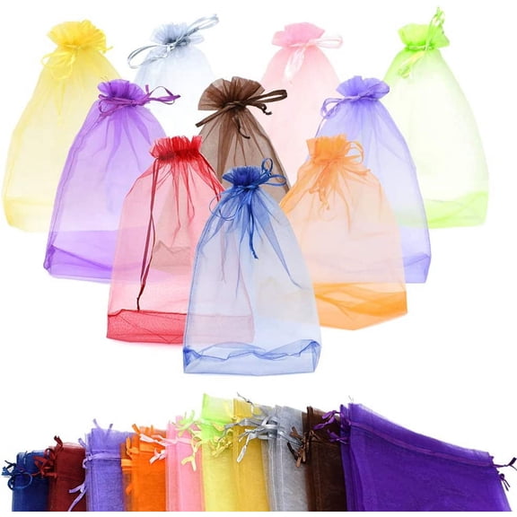 50Pcs 8 x 12 Inch Drawstring Organza Gift Bags Jewelry Party Wedding Favor Party Festival Gift Bags Candy Bags (50Pcs Mix Color) 50pcs Mix Color 10 Count (Pack of 5),Random Color