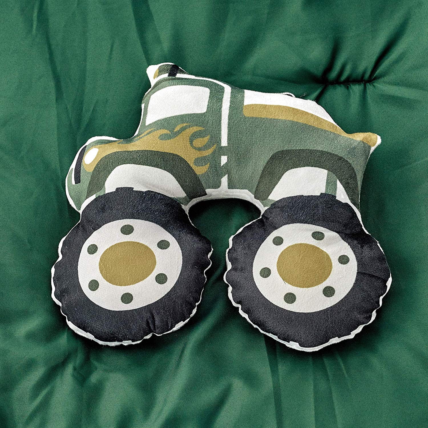 Kids Collection Bedding 5 Piece Boys Army Green Full Size Comforter Set with Sheet Pillow sham and Military Truck Toy Desert Camouflage Uniform Design (Camouflage Military, Full Comforter)