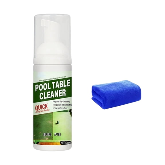Pool Table Felt Cleaner Foam 4.1 Oz No Rinse Dry Stain Remover For Billiard Mahjong Table Cloth Include 1 Cleaning Towel