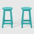 thumbnail image 6 of WestinTrends Malibu 24" HDPE Outdoor Patio Round Counter Height Bar Stool Set of 2, Turquoise, 6 of 7