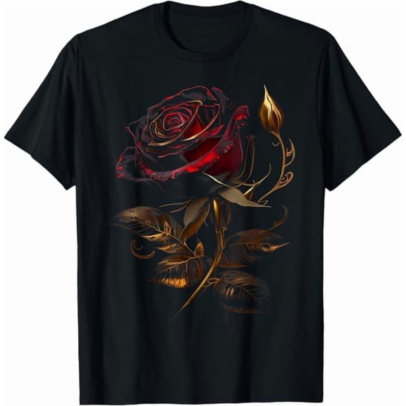 Greenink Roses Graphic T-Shirt,Roses Flower Gardening Tshirt Romantic Floral Design for Date Night Unisex Pure Cotton Tee Tops