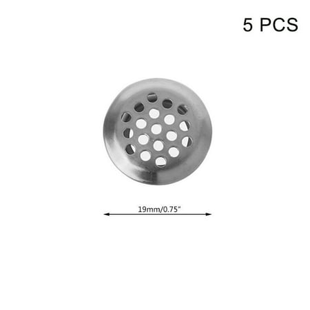 

TOPOINT 5pcs Air Vents Stainless Steel Round Vent Mesh Hole for Cabinet Bathroom Kitchen