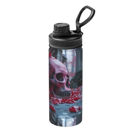 

Ocsxa Gothic Red Skull Cemetery Print 18oz Stainless Steel Water Bottle Unisex Water Bottle Insulated Sports Water Cup Flask for Cold Water Drinks/Sports/Travel/Car/School