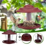 DealsLoyerfyivos Bird Feeder for Outside Hanging,Bird Seed for Outside Wild Bird Feeders for Garden Yard Outdoor Decoration,Round Roof Design for Sun-Proof and Rainproof, Red