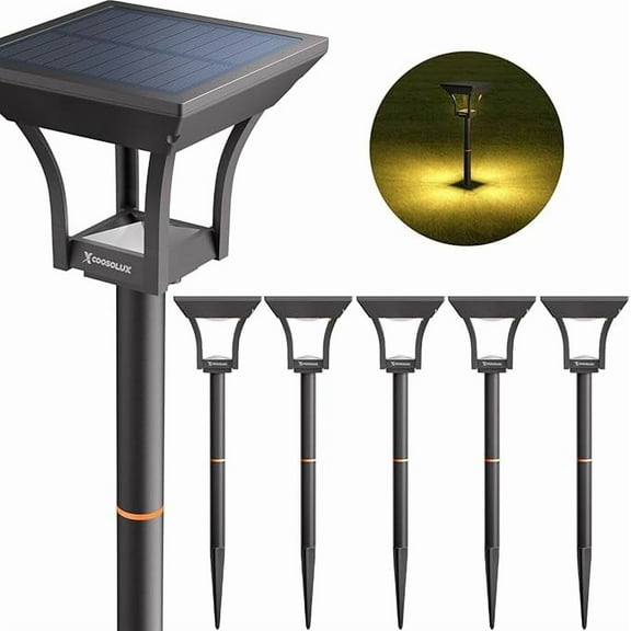 Solar Pathway Lights Outdoor, IP65 Waterproof Solar Outdoor Lights with 4 Lighting Modes, for Walkway Lawn Patio Backyard 6 Pack