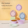 thumbnail image 3 of Enkarl Collapsible Dog Bowls,Integrated Molding Dog Double Bowl No Plastic Rim 2 in 1 Foldable Pet Food & Water Bowl Cat Feeder Dish for Walking,Hiking,Camping, 3 of 6