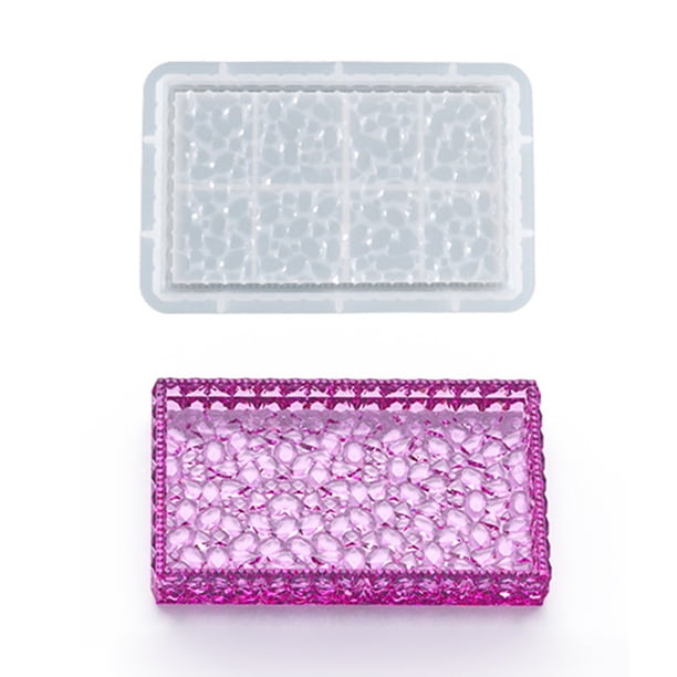 Molde de bandeja de almacenamiento de silicona de resina epoxi de cristal para decoración del hogar (rectángulo) Likrtyny Libre de BPA