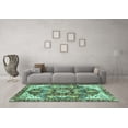 thumbnail image 3 of Ahgly Company Machine Washable Indoor Rectangle Abstract Turquoise Blue Modern Area Rugs, 6' x 9', 3 of 4