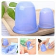 thumbnail image 3 of Suction Cup for Body Massager Silicone Cupping Vacuum Device 4pcs (Blue) Portable Silica Gel, 3 of 6