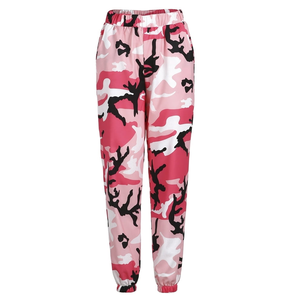 Women Camo Cargo Trousers Pants