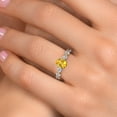thumbnail image 4 of Gem Stone King 14K Two Tone Gold Yellow Citrine and Lab Grown Diamond Engagement Ring for Women | 1.65 Cttw | Oval 7X5MM | Gemstone November Birthstone | Size 6, 4 of 6