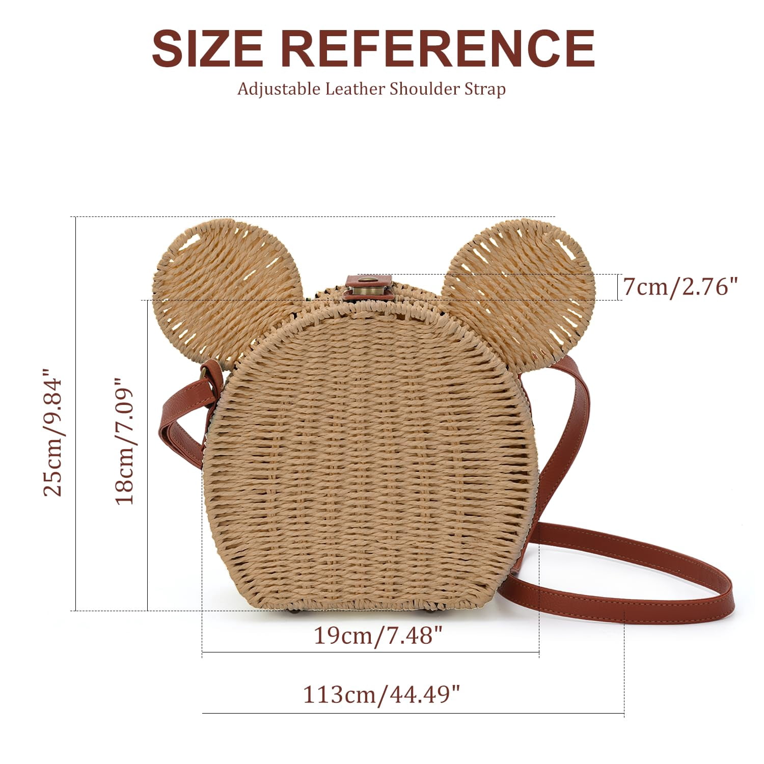 Round Rattan Purse for Women Wicker Crossbody Bag Cute Summer Beach Bag Woven Handbag for Vacation
