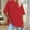 Red, variant on Fesfesfes Women's Oversize Blouse Loose Breathable Shoulder Drop Short Sleeve T-Shirt Round Neck Solid Color Tee for Casual Daily Wear