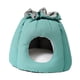 thumbnail image 2 of Cama de felpa para gatos con cordón ajustable, nido lavable, cómoda y cálida para dormir. Verde, 2 of 9