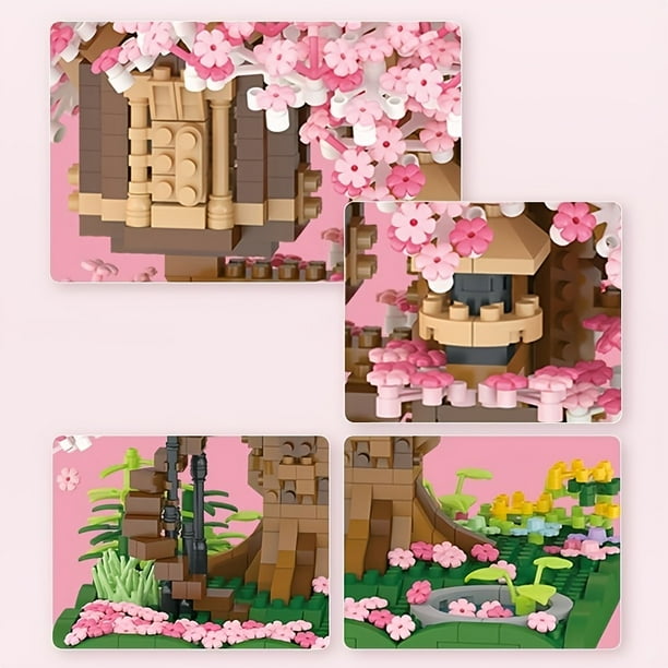 Pink Sakura Tree House Building Block Cherry Blossom Model Building Blocks DIY Toys For Children Toys For Gift 2028PCS Not Compatible With Lego Set Walmart