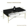 thumbnail image 6 of Wooden Coffee Tables, Modern Black and White Coffee Table with 2 Drawers, Living Room Storage Table, Black+White Scottie Dogs Coffee Tables,Mdf Round Coffee Tables, 6 of 7