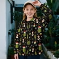 thumbnail image 2 of Uorisanigo Kids Girls Sweatshirt Oversized Funny Christmas Cucumber Quarter Zip Up Sweatshirts School Long Sleeve Pullover Top Drop Shoulder Cropped Pullover Hoodies Fall Clothes, 2 of 7