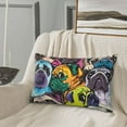 thumbnail image 5 of Gukieu Colorful Pug Print Plush Pillow Cover, Hidden Zipper Pillow Protector without Pillow Core, Suitable for Bedroom, Office, Car Decoration-20"x30", 5 of 6