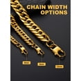 thumbnail image 6 of U7 Gold Plated 9MM Cuban Link Chain for Men Women 28 Inch Thick Stainless Steel Franco Curb Necklace Pop Birthday Father's Day Jewelry Gift for Him Son Husband, 6 of 8