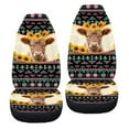 thumbnail image 6 of ZIATUBLE Highland Cow Sunflower Car Seat Covers Front Seats Only 2 Pcs Aztec Tribal High Back Saddle Blankets Fit for SUV Sedan Van Captain Chair Seat Cover Auto Interior Accessory for Women, 6 of 7