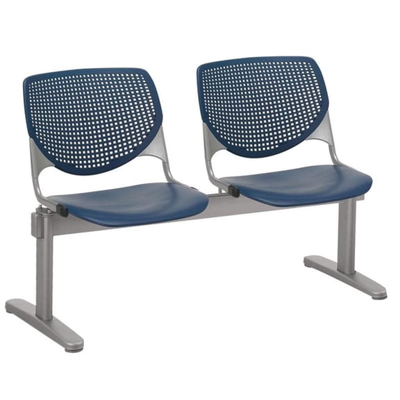 KFI Studios KOOL 2 Seat Reception Bench, Navy