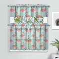 thumbnail image 2 of Kitchen Curtains 36 Inch Short - 3 Panel Set, Flamingo Tropical Bird Print, Rod Pocket Window Curtain, 100% Polyester for Hawaiian Summer Beach Decor, Easy Wash, 2 of 6