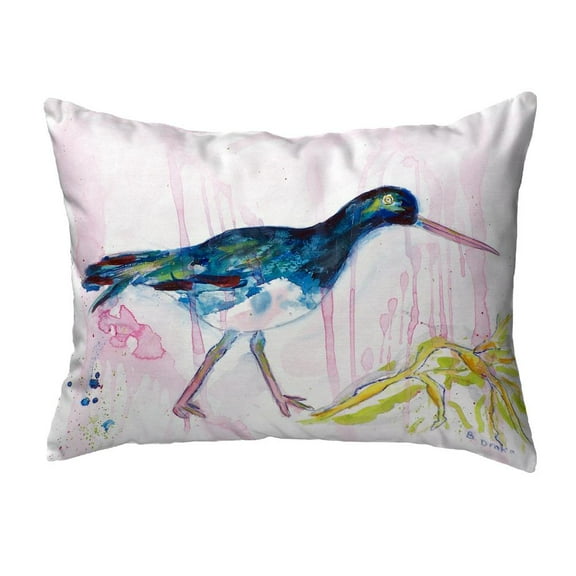 Betsy Drake Black Shore Bird No Cord Pillow 16x20