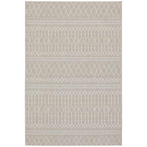 Sphinx Portofino Area Rug 670H4 Outdoor Grey Rows Banded 3' 3" x 5' Rectangle