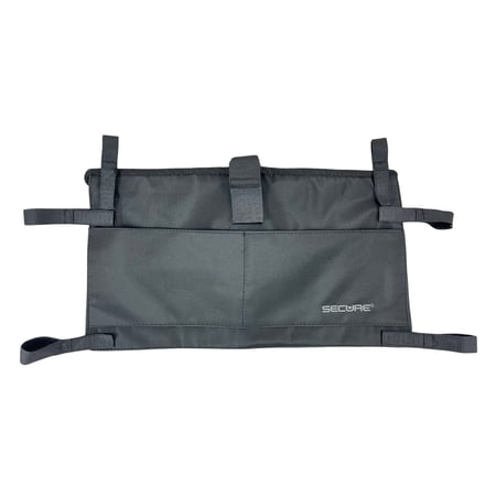 Secure Six Pocket Walker Storage Bag, Black - Mobility Aid Accessory Pouch for Elderly, Seniors, Disabled - Hands Free Tote Caddy Fits Most Walkers