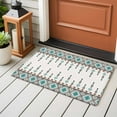 thumbnail image 4 of Entryway Rug 2'x3', Teal Black Boho Small Rug for Kitchen Bathroom Door Mat Indoor Entrance, Vintage Ethnic Tribe Abstract Art Retro Non-Slip Area Rugs Floor Mats Carpet Front Door Rugs, 4 of 8