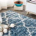 thumbnail image 6 of JONATHAN Y MALIBU SHAG Susa Ogee Moroccan Trellis Shag Indigo Blue/Ivory 8 ft. x 10 ft. Area Rug (MBS100B-8), 6 of 8
