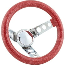 9-3/4 Inch Red Metalflake Steering Wheel, 5-1/2 Dish