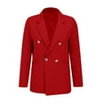 thumbnail image 6 of Womens Blazers Business Casual Solid Color Turndown Collar Button Suits Loose Long Sleeved Work Jacket with Pocket Red XXXL, 6 of 6