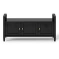 thumbnail image 6 of Simpli Home Warm Shaker Wood 44" Transitional Entryway Bench in Black, 6 of 7