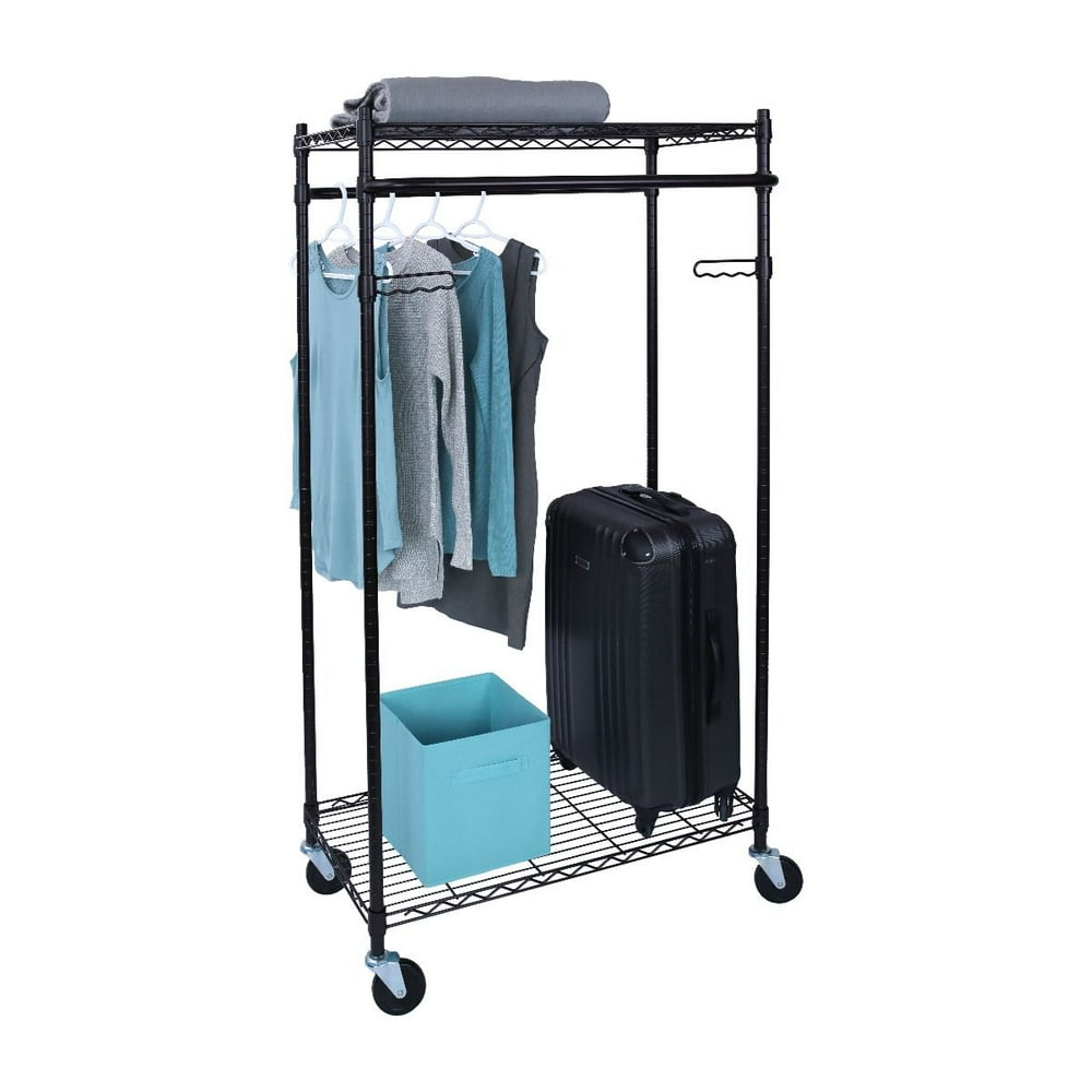 Tidy Living Heavy Duty Garment Rack Hanging Storage Organizer Shelves